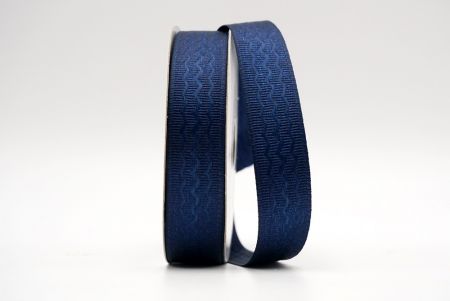 Σκούρο Μπλε Κορδέλα με Κυματιστό Σχέδιο Grosgrain_K1763-331